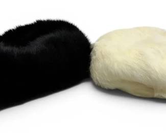 Vintage Black  White Fur Hats