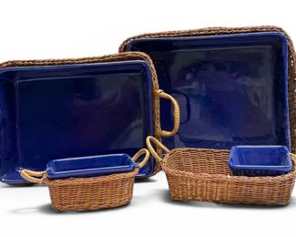 TempTations Blue Ceramic Bakeware Set
