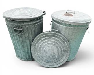 Galvanized Steel Trash Cans  Lids