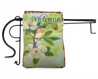 Three Shepherds Hooks W Seasonal Yard Flags And More