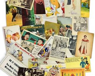 50 Humorous Antique  Vintage Postcards