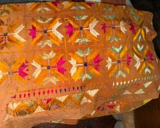 Vintage hand-embroidered textile from India