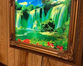 Working lighted waterfall picture