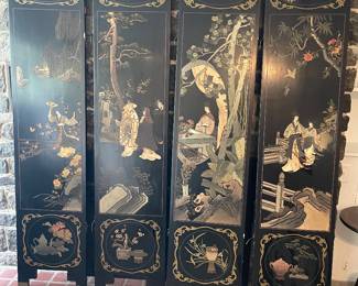 4-panel Asian style screen. Very heavy.