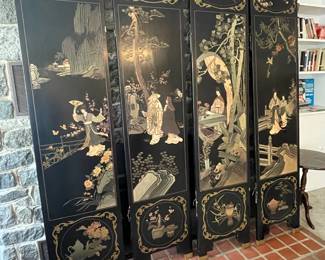Asian style screen with 4- panels