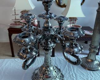 Reed & Barton 800 Silverplate Renaissance Candelabra 5-Light Candle Holder- $150