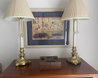 Set of Lamps-$40 for both  - heavy and well made - 27 inches tall 