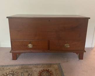 Pennsylvania Federal Cherry Lift Top Blanket Chest- $325-  30-1/4 x 50-1/2 x 22-1/2 