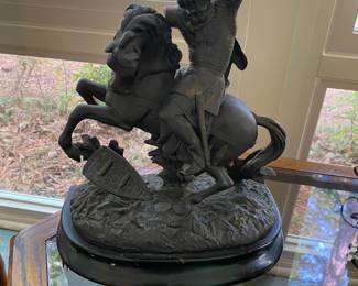 Antique Bronze Sculpture of a Kinght- $150 - 14 inches high, 11 inches wide