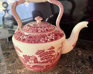 Spode by Copeland Tower Pink Tea Kettle- $125- 10 1/2 by 9 1/2 inches