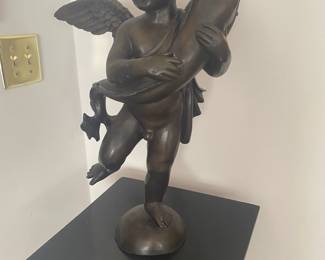 Antique Bronze Cherub - 24 tall, 16 wide 