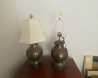 Set of Brass Lamps $ 75/both- 30 inches tall 