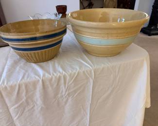 Vintage Yellowware Mixing Bowls- $45 for both