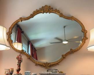 58”x48” French Provincial Style Gold Wall Mirror