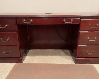 Mahogany Executive Pedestal Desk (71” x 22” x 30”)