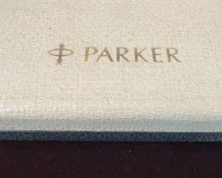 Vintage Parker 61 Fountain Pen & Mechanical Pencil Set Black Gold Filled Caps in Original Box