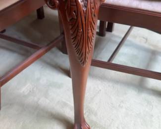 75”x44”x30" Mahogany Dining Set with 8 chairs, a custom protective cover and two leafs
