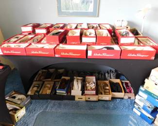 Ferragamo shoes, many pairs