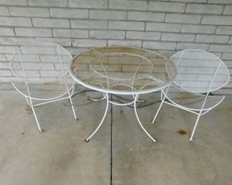 Vintage Salterini "Orange Slice" set of patio chairs, 4 available with table