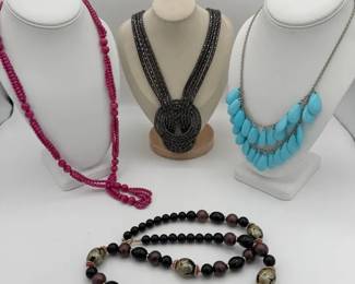 Vintage Costume Jewelry With Japanese Beaded Necklace