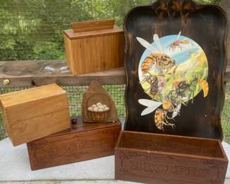 Wood Recipe Boxes Decoupaged Wood Tray  Painted Decor Eggs In A Basket
