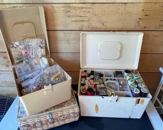Large Lot Of Sewing Items Including Bobbins Thread Pins  Other Notions
