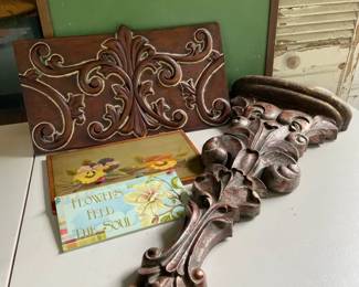 Wall Art Decor Chalkboard Corbal Wood Flowers