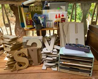 Huge Artists Lot Of Pressed Board Letters Sandpaper Papers Stencils  Ottlite