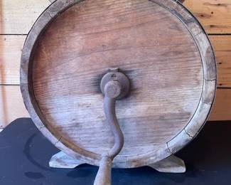 Antique Wooden BarrelStyle Butter Churn