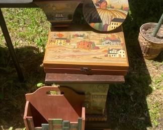 Hand Painted Town and Book Scene Decor
