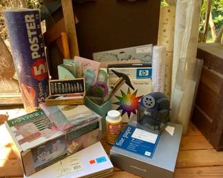 Huge Artist Lot Of Stencils Tools TRulers Scrapbook  Handmade Papers