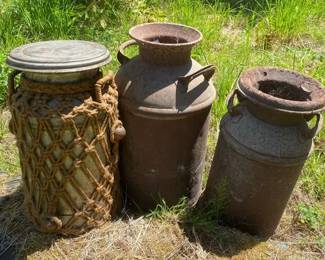 Old Milk Jugs for Decor