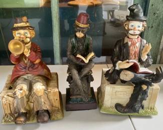 Two Music in Motion HandPainted Hobo Porcelain Figures with Reading Monkey