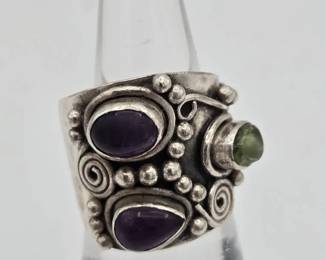 Sterling Silver Ring With Stones