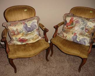 Custom Pillows and Upholstered Arm Chairs