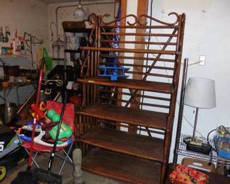 Ratan and Wicker Bakers Rack