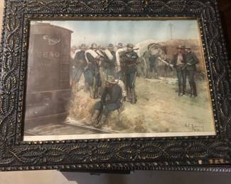 Union soldiers at train station. AC Redwood