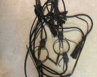 Vintage braided horse bridle