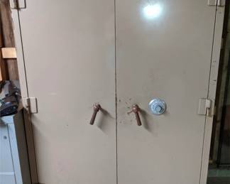 Shaw- Walker 2 door combination safe. 67 inches high x 43 & 1/2 wide x 27 inches deep