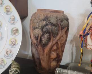 Wooden Carved Vase
