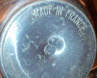 Vintage French Silver-Plated Ice Bucket with Ring Handles and Tongs