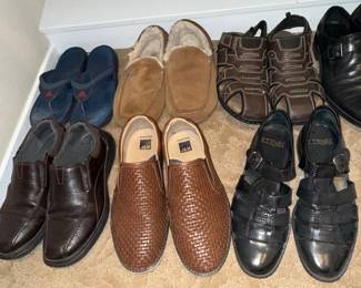 Men's Assorted Footwear Lot - Including Loafers, Sandals, and Dress Shoes