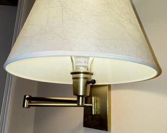 Adjustable Swing Arm Wall Lamp with Linen Shade