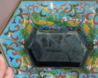 Chinese Cloisonné Vase with Dragon Handles and Qianlong Mark