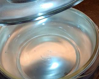 Pyrex "Fluted" Casserole Dish with Silverplate Cover and Handles by F.B. Rogers Silver Company