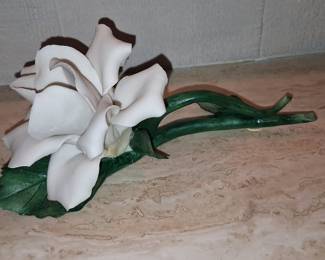 Capodimonte Porcelain Gardenia Flower Figurine