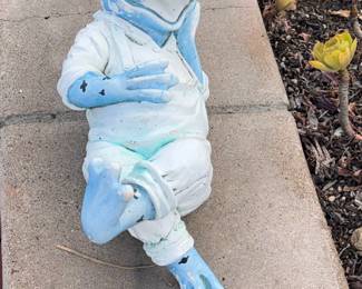 Whimsical Blue Frog Garden Statue