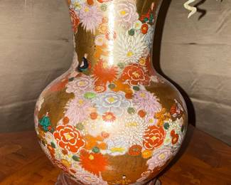Satsuma Porcelain Vase with Floral and Figural Motifs