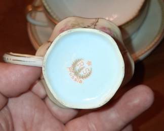 RS Prussia Hand-Painted Porcelain Soup Tureen with Lid and Saucer