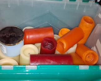 Assorted Pillar Candles and Bath & Body Works Candle